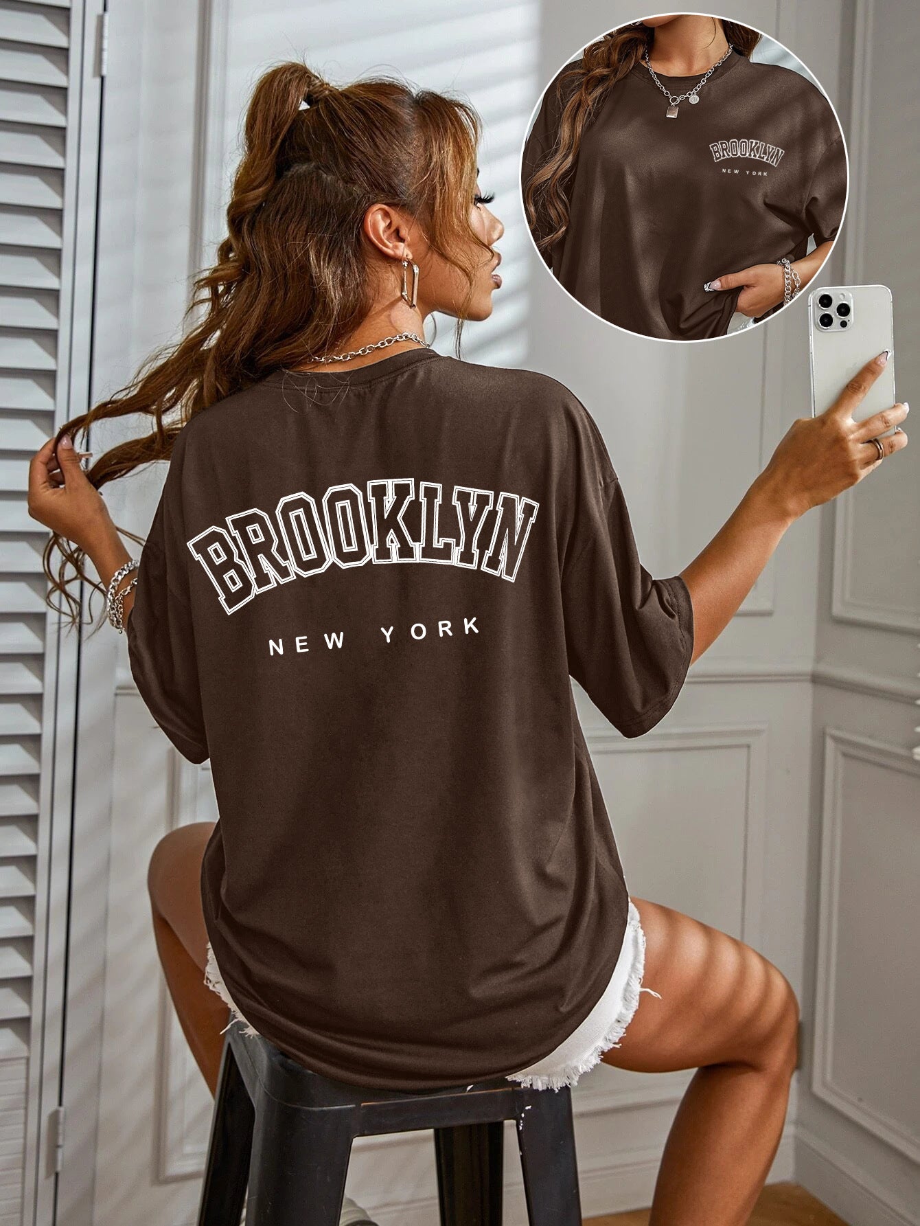 T-Shirt Oversize con Stampa Lettering