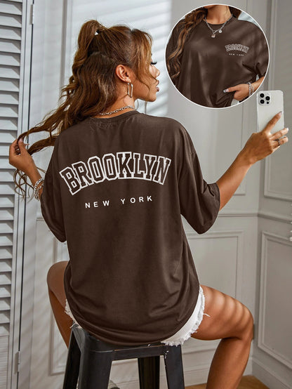 T-Shirt Oversize con Stampa Lettering