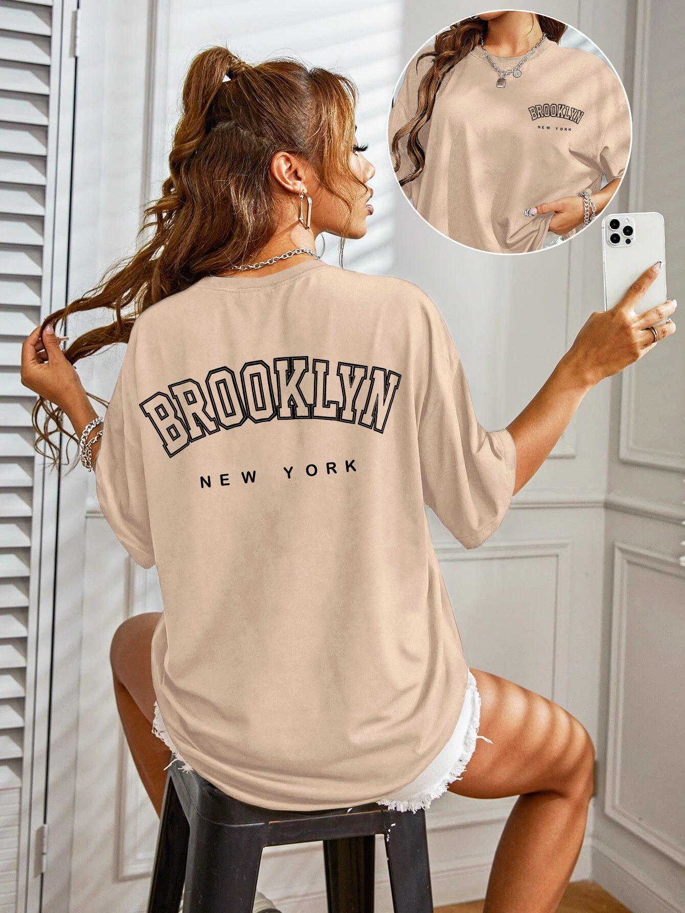 T-Shirt Oversize con Stampa Lettering