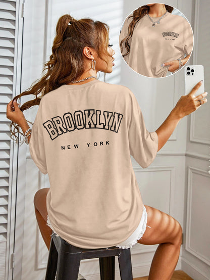 T-Shirt Oversize con Stampa Lettering