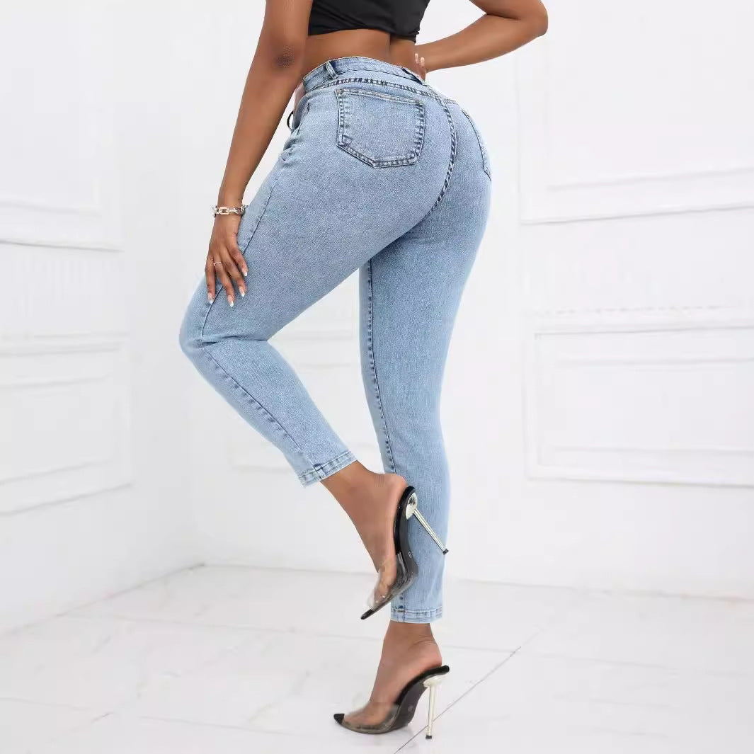 Jeans Slim Feet con Trattamento Non-Iron e Silhouette Street Hipster