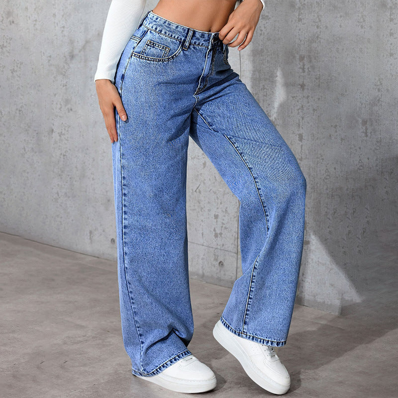 Jeans High-Waisted Straight-Leg con Taglio Loose e Soft Denim