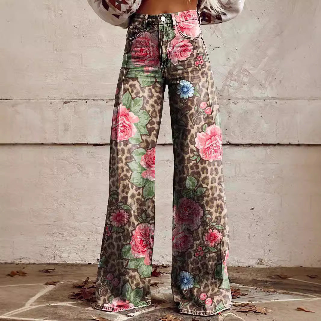 Jeans Wide-Leg "Imitation Jeans" in Tessuto Light-Poly