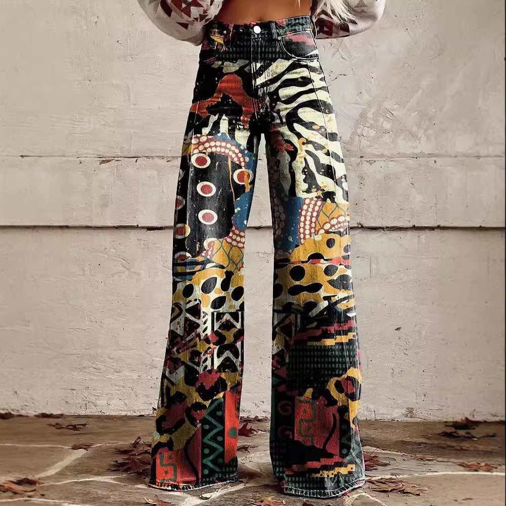 Jeans Wide-Leg "Imitation Jeans" in Tessuto Light-Poly