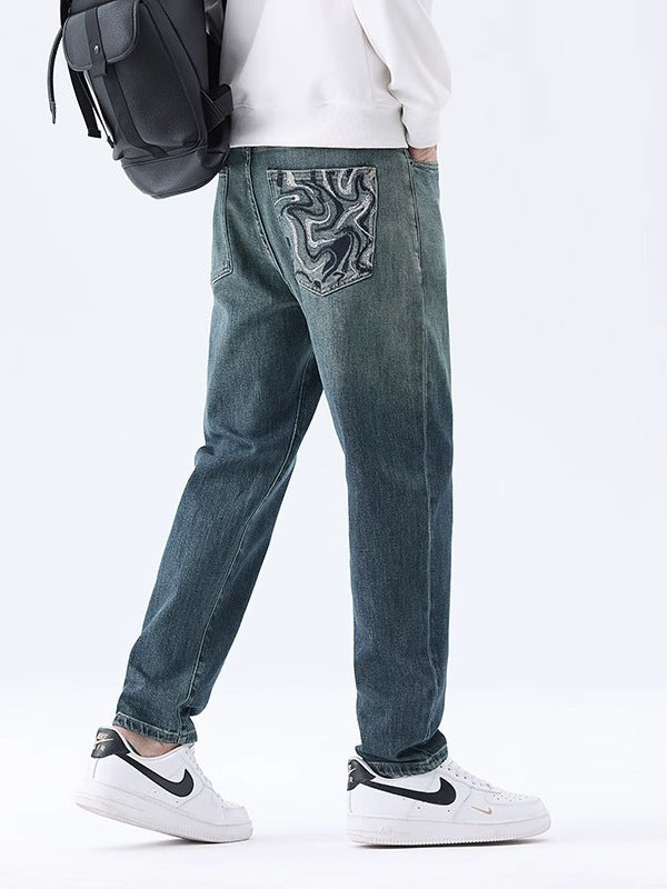 Jeans Retro in Fibra Tecnica con Trattamento No-Wrinkle e Micro-Elasticità