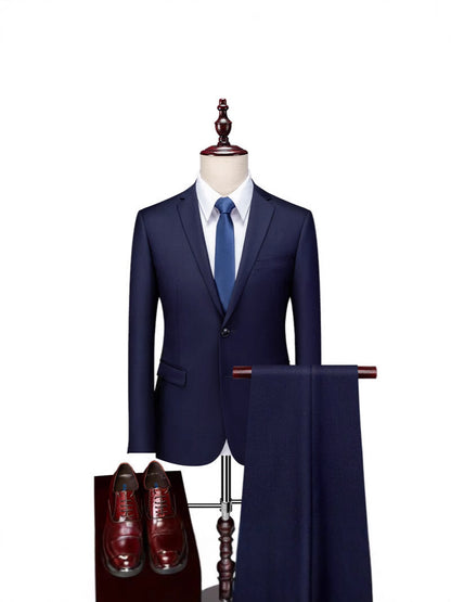 Completo Due Pezzi Slim Fit con Notch Lapel e Struttura Anti-Piega