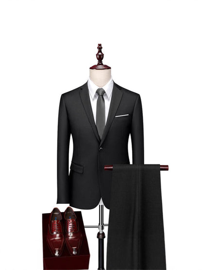 Completo Due Pezzi Slim Fit con Notch Lapel e Struttura Anti-Piega