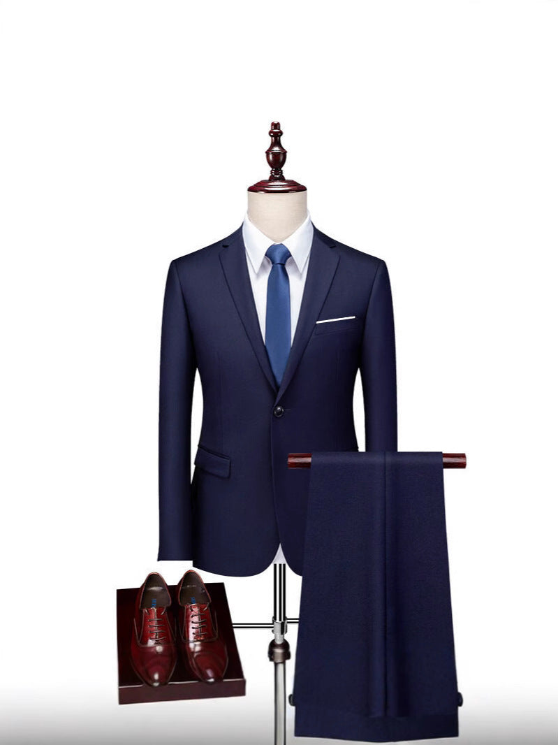Completo Due Pezzi Slim Fit con Notch Lapel e Struttura Anti-Piega