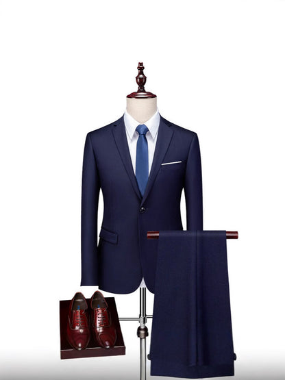 Completo Due Pezzi Slim Fit con Notch Lapel e Struttura Anti-Piega