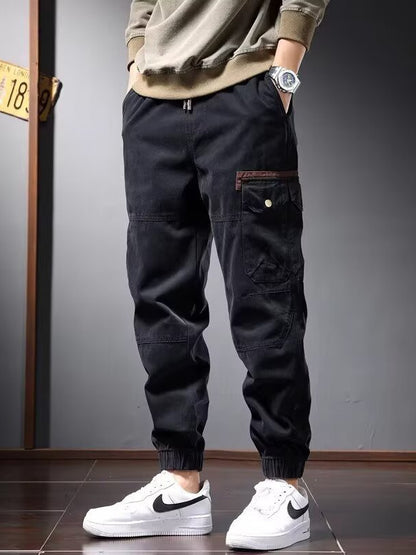 Pantaloni Workwear in Twill di Cotone con Struttura Multi-Pocket