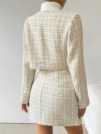 Completo a Due Pezzi con Giacca Girocollo e Gonna Hip-Skirt