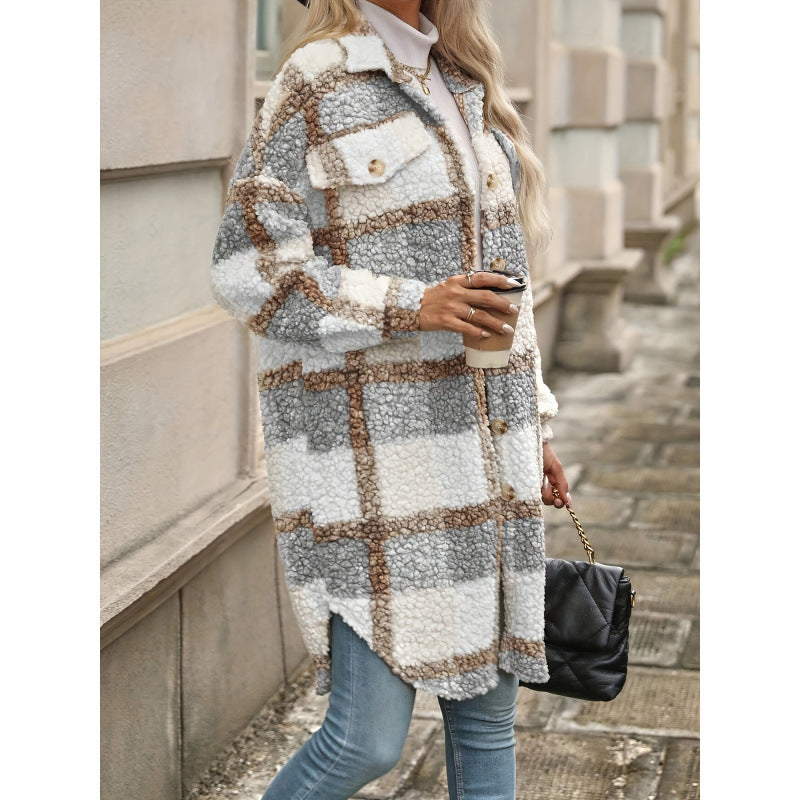 Cappotto in Lana Tecnica con Colletto a Revers e Texture Soft-Touch