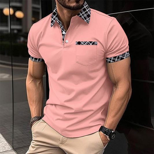 Polo a Manica Corta con Taschino Strutturato e Finitura High-Elastic