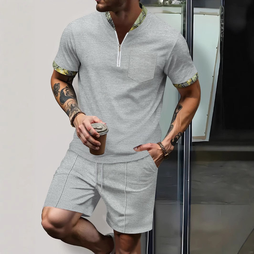 Completo Stand-Collar e Shorts