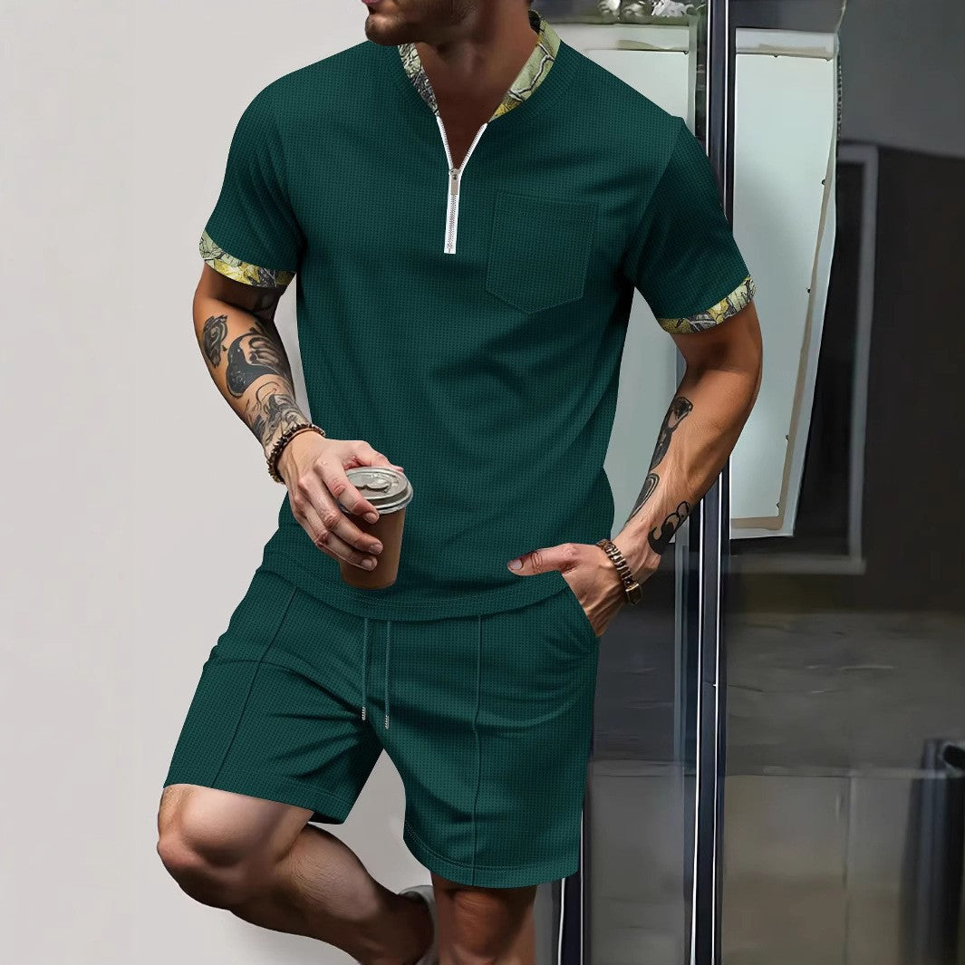 Completo Stand-Collar e Shorts