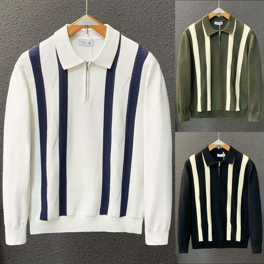 Polo in Maglia Jacquard con Mezza Zip e Silhouette Urban Relaxed