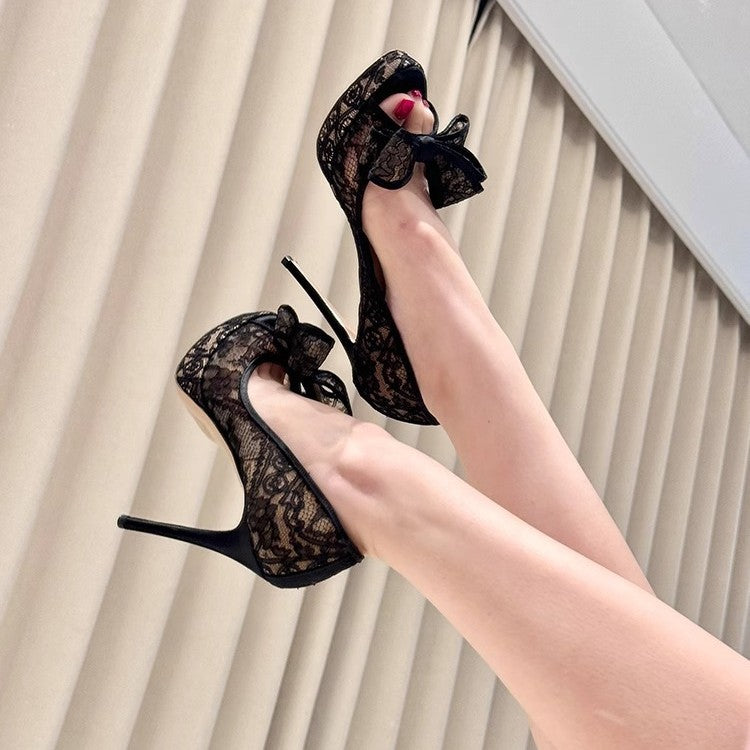 Sandalo con Tacco a Spillo in PU-Luxe e Design Open-Toe