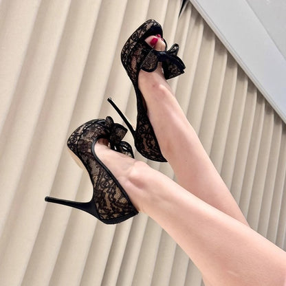 Sandalo con Tacco a Spillo in PU-Luxe e Design Open-Toe