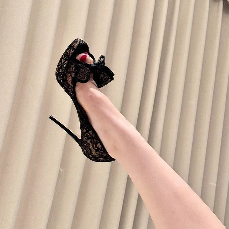 Sandalo con Tacco a Spillo in PU-Luxe e Design Open-Toe