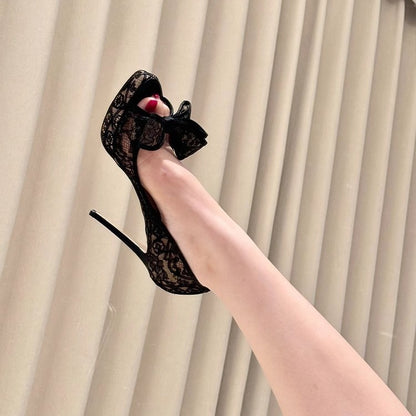 Sandalo con Tacco a Spillo in PU-Luxe e Design Open-Toe