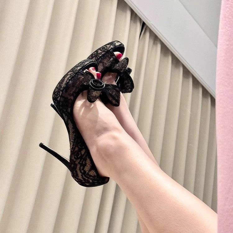 Sandalo con Tacco a Spillo in PU-Luxe e Design Open-Toe