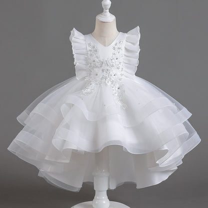 Abito in Misto Cotone con Trame in Pizzo, Mesh Plissettato e Finitura High-Density