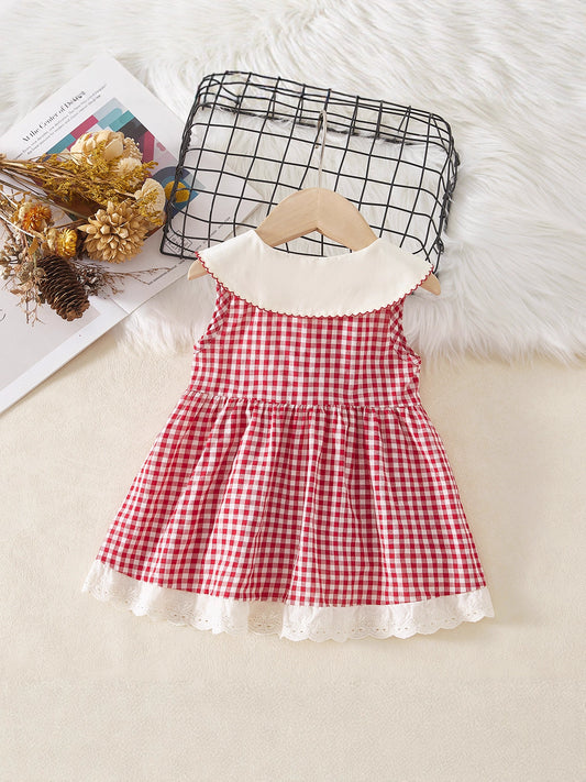 Abito in Cotone Premium con Trama a Quadretti e Finitura Enzyme-Wash