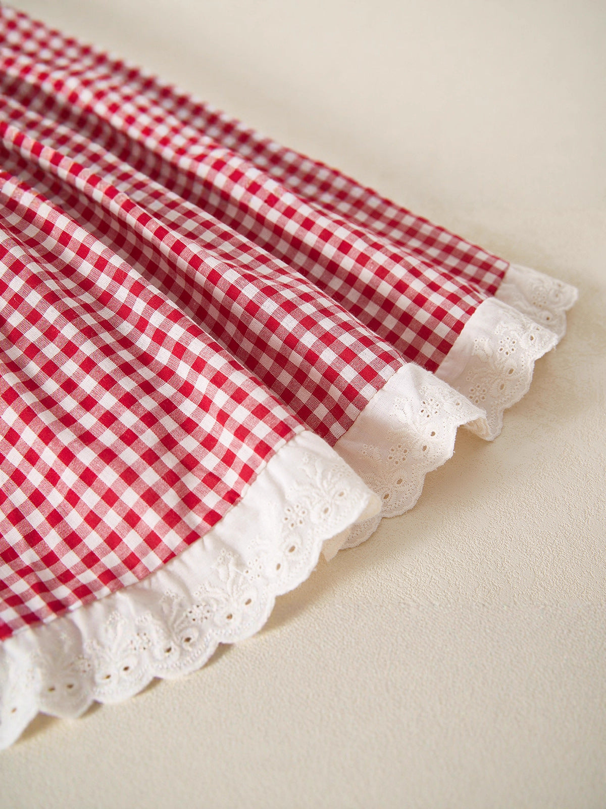 Abito in Cotone Premium con Trama a Quadretti e Finitura Enzyme-Wash