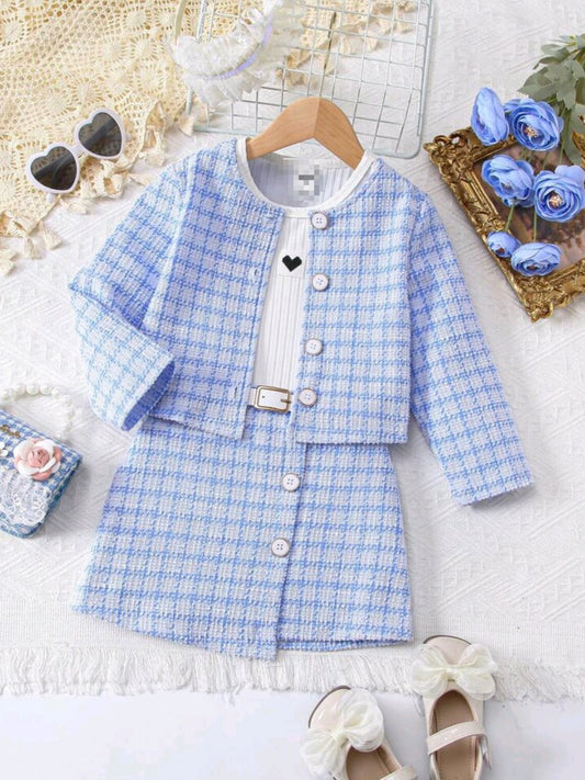 Completo Due Pezzi in Cotton-Blend con Giacca Monopetto e Silhouette Skirt-Suit