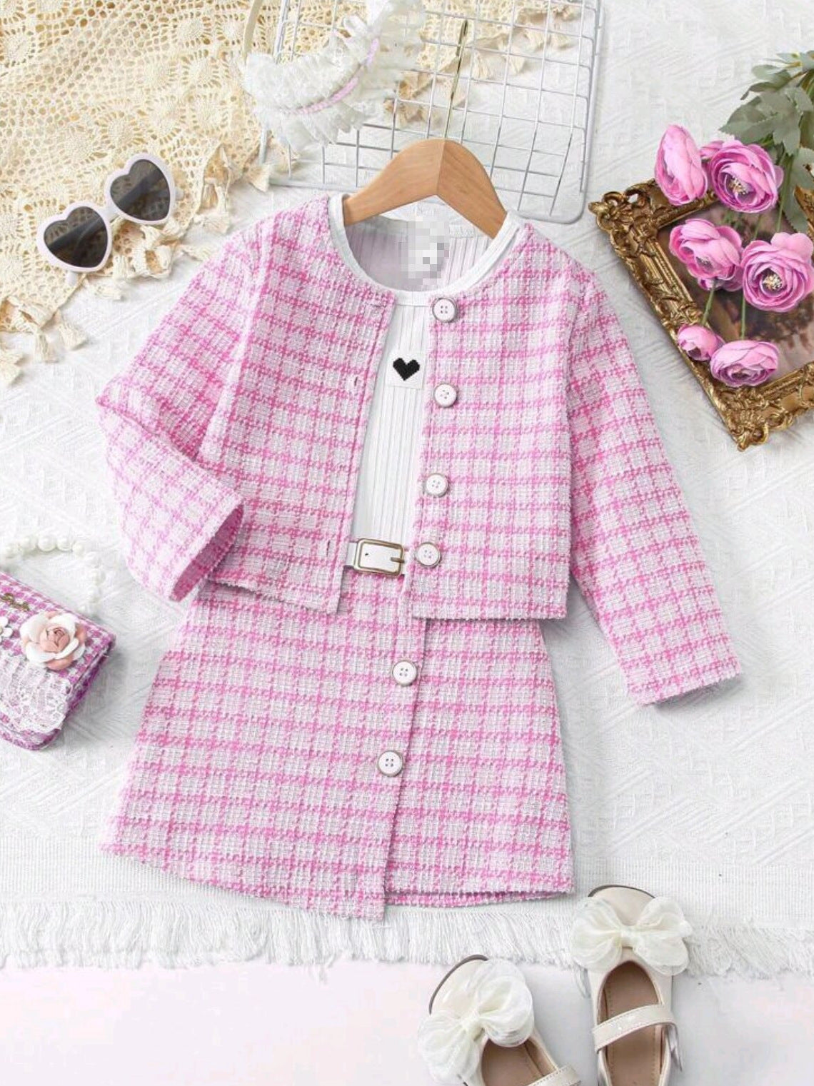 Completo Due Pezzi in Cotton-Blend con Giacca Monopetto e Silhouette Skirt-Suit