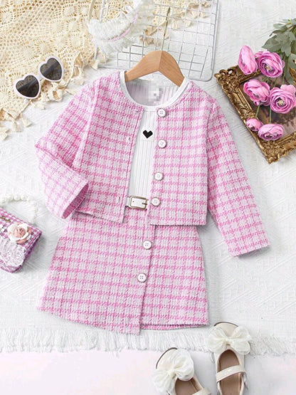 Completo Due Pezzi in Cotton-Blend con Giacca Monopetto e Silhouette Skirt-Suit