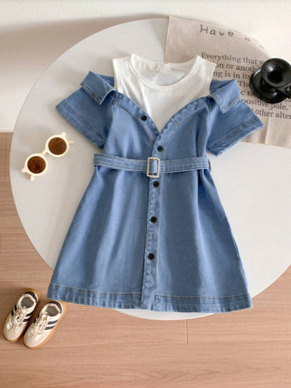 Abito in Denim Soft-Touch con Silhouette Europe & America e Finitura Temperament