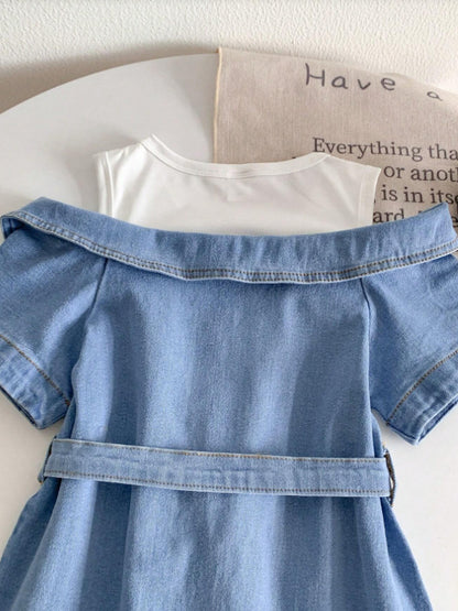 Abito in Denim Soft-Touch con Silhouette Europe & America e Finitura Temperament