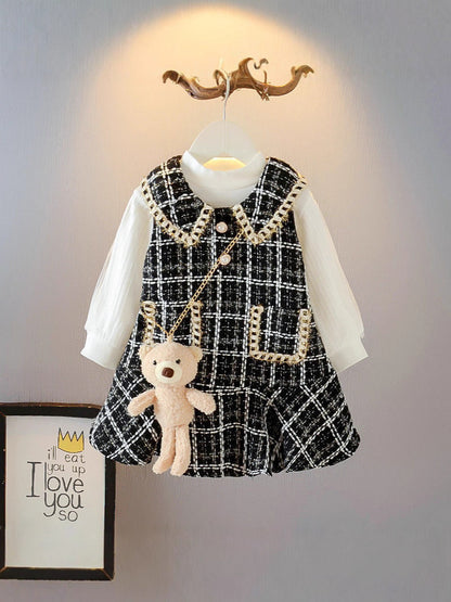 Completo Due Pezzi in Misto Cotone-Canapa con Chiusura a Zip e Silhouette Princess