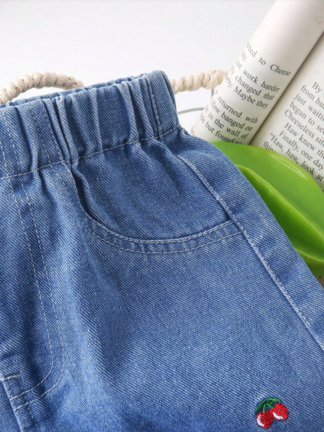 Set Due Pezzi in Soft-Denim con Cardigan Monopetto e Trousers Coordinati