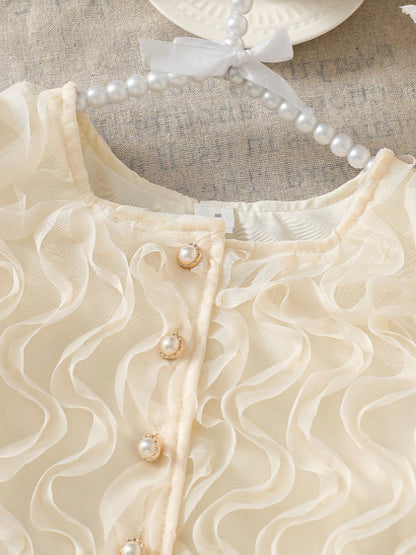 Completo Due Pezzi in Tessuto Blended con Dettagli in Mesh e Silhouette Skirt-Set