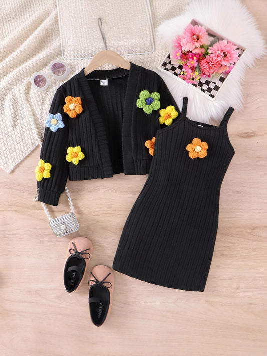 Completo Due Pezzi con Cardigan Monopetto e Gonna Coordinata in Cotone Soft-Touch