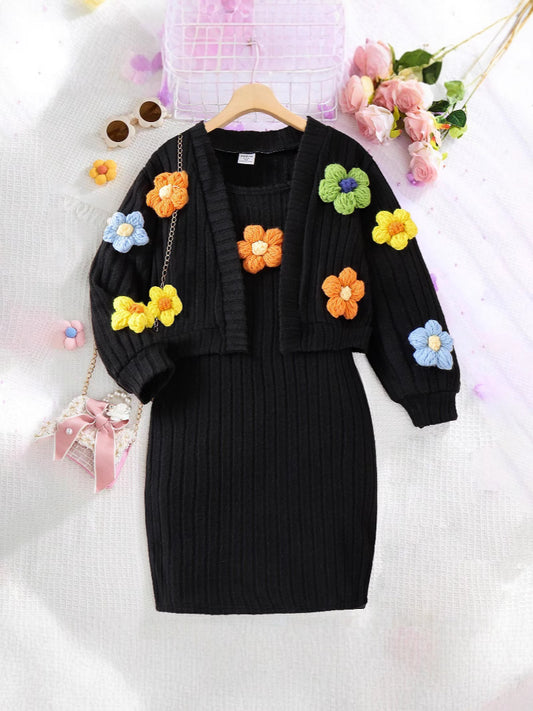 Completo Due Pezzi con Cardigan Monopetto e Gonna Coordinata in Cotone Soft-Touch