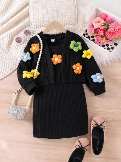 Completo Due Pezzi con Cardigan Monopetto e Gonna Coordinata in Cotone Soft-Touch