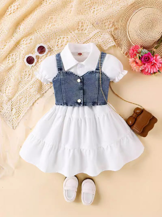 Completo Due Pezzi in Cotone con Chiusura Monopetto e Silhouette Skirt-Suit