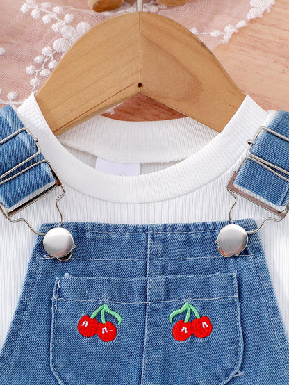 Completo Due Pezzi in Cotone Soft-Touch con Shorts in Denim e Silhouette Europe & America