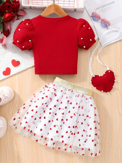 Set Tre Pezzi in Tulle Soft-Touch con Dettagli in Pizzo e Silhouette Sweet-Style