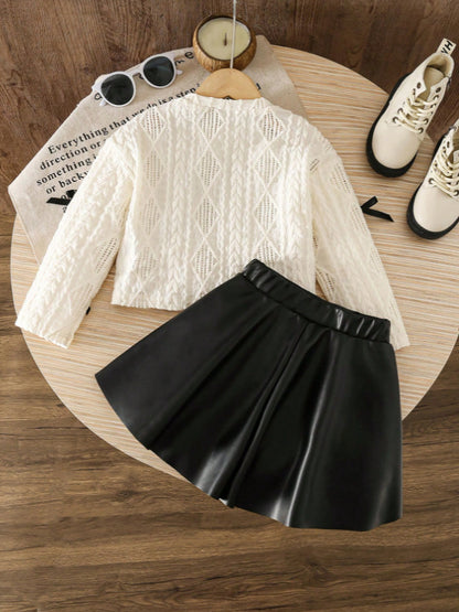 Completo Due Pezzi in Tessuto Blended con Dettaglio Bow Tie e Silhouette Skirt-Suit