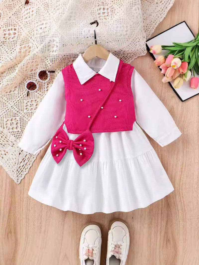 Completo Tre Pezzi in Cotone Soft-Touch con Design Europe & America e Silhouette Skirt-Suit