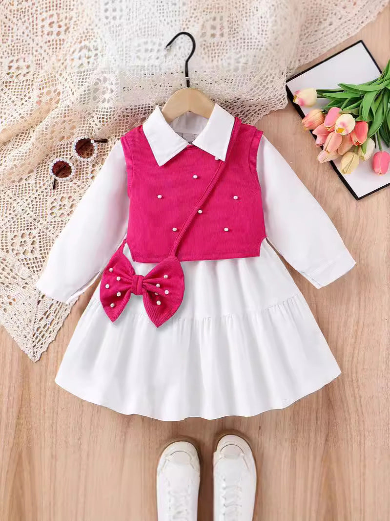 Completo Tre Pezzi in Cotone Soft-Touch con Design Europe & America e Silhouette Skirt-Suit