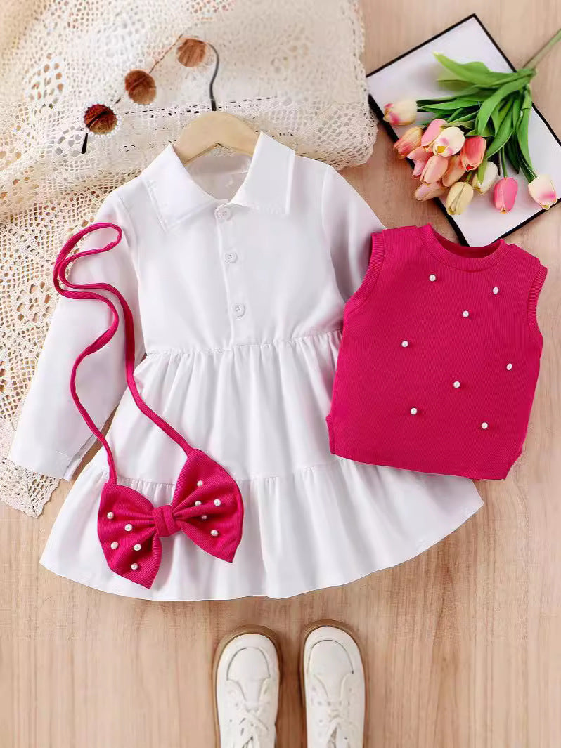 Completo Tre Pezzi in Cotone Soft-Touch con Design Europe & America e Silhouette Skirt-Suit