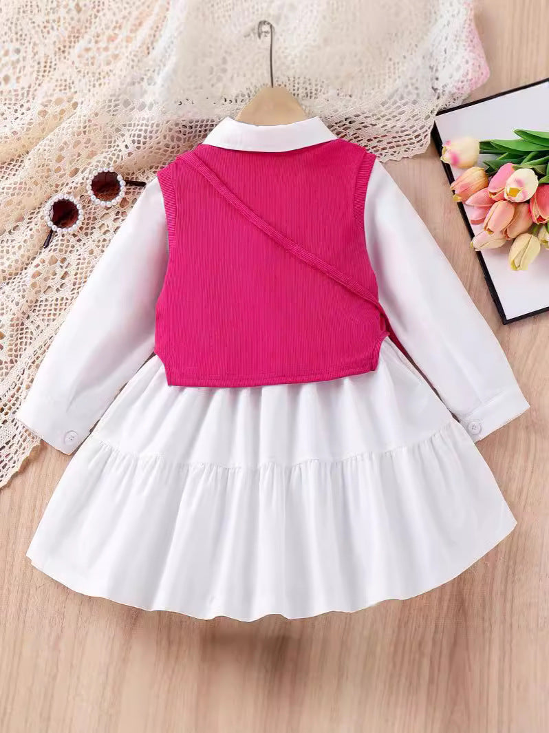 Completo Tre Pezzi in Cotone Soft-Touch con Design Europe & America e Silhouette Skirt-Suit