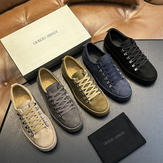 Calzatura Casual in Primo Fiore con Suola Shock-Absorption e Design Leather Stitching