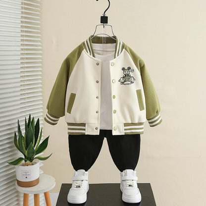 Baseball Jacket "Color Block Bear"