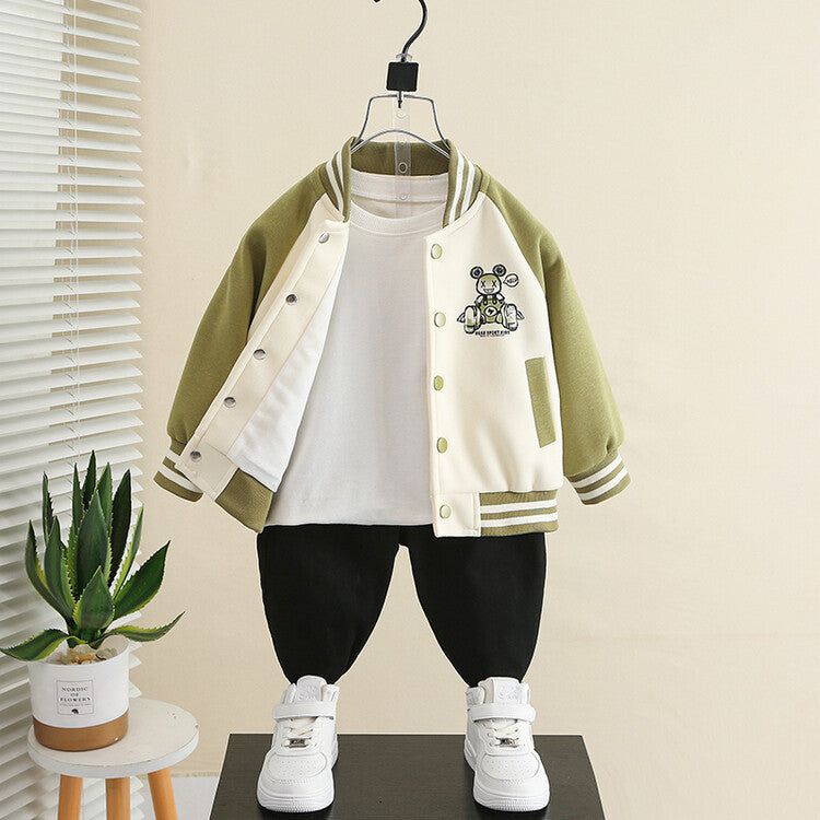Baseball Jacket "Color Block Bear"